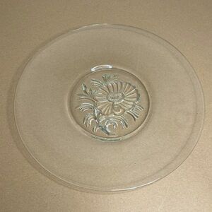 Vtg Jeanette Glass Sandwich Plate Camellia Pattern Serveware Dish Platter